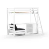 Image de Lit haut avec fauteuil et bibliothèque blanc