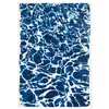 Image de Tapis de salon tissé plat Swim - Meditation Collection - Surf - 280 x 390 cm - Design cyanotype inspiré de la fluidité de l'eau, reflets brillants, effet tactile avec fil blanc flammé