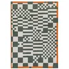 Image de Tapis de salon tissé plat Chess - Craft Collection - Deep Green - 80 x 150 cm - Motif Damier Déconstruit, Graphisme Audacieux, Effets Matériels, Couleurs Vives pour Esthétique Intrigante
