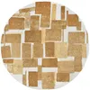 Image de Tapis de salon tissé plat Lucia - Craft Collection - Nuggets - 140 x 140 cm - Design Cubisme Rétro, Effet Bouclette Moderne, Texture Douce et Moelleuse, Équilibre Géométrique