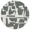 Image de Tapis de salon tissé plat Papercut - Craft Collection - Sea Spray - 240 x 240 cm - Design Moderne Bauhaus avec Formes Déconstruites, Tangram, Équilibre entre Forme et Couleur