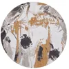 Image de Tapis de salon tissé plat Fresque - Gallery Collection - Middle Of - 240 x 240 cm - Couleurs Vives, Design Artistique, Inspiré d'un Atelier de Peinture