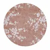 Image de Tapis de salon tissé plat - Sakura Collection - Copper Pink - 240 x 240 cm - Design Élegant de Cerisiers en Fleurs, Inspiré du Printemps