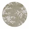 Image de Tapis de salon tissé plat - Sakura Collection - Wet Garden - 240 x 240 cm - Design Élegant de Cerisiers en Fleurs, Inspiré du Printemps