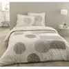 Image de VISION Parure de couette Adele - 100% coton - 1 housse de couette 240 x 260 cm + 2 taies d'oreiller 65 x 65 cm a volant plat - Beige