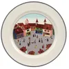 Image de Assiette plate en porcelaine ronde D27cm village DESIGN NAIF