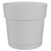 Image de Pot à fleurs et plantes rond CAPRI LARGE - Plastique - Réservoir d'eau - Diamètre 30 cm - Taupe
