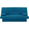 Image de Banquette clic clac 3 places - Tissu bleu canard - 190 x 92 cm