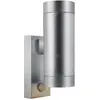 Image de Nordlux, Éclairage d'extérieur, Tin udendørs vaeglampe 2xGU10 IP54 sensor stål 24 cm (GU10, IP44)