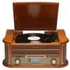 Image de Lecteur de disques vinyles Denver MRD-51. Radio Dab/FM, CD, Cassette, REC. Haut-parleurs 5W, Design rétro. Boîtier en Bois.