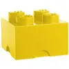 Image de Brique de rangement empilable jaune 4 plots Lego Sablon