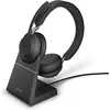 Image de Jabra Evolve 2 65 Duo (Sans fil, USB-C, Unify), Casque micro de bureau, Noir