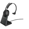 Image de Jabra Evolve2 65 MS Mono - Micro-casque - sur-oreille - convertible - Bluetooth - sans fil - USB-A - isolation acoustique - noir - avec support de chargement - Certifié pour Microsoft Teams