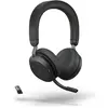 Image de Jabra Evolve2 75 MS (Sans fil, USB-A, Les équipes Microsoft), Casque micro de bureau, Noir