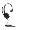 Image de Jabra Evolve2 50 MS Mono - Micro-casque - sur-oreille - filaire - Suppresseur de bruit actif - USB-A - noir - certifié Zoom, Certifié pour Microsoft Teams, Cisco Webex Certified, Certifié Alcatel-Lucent, Certifié Unify, Certifié Google Meet, Certifi 