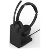 Image de Jabra Evolve3 45 MS Stereo + Ladestation (Sans fil, USB-C, Les équipes Microsoft), Casque micro de bureau, Noir