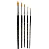Image de Creotime pinceaux noirs ronds 5 pcs (1-4-8-12-18)