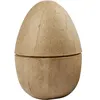 Image de Creotime décoration Oeuf en papier mâché 12 cm marron chacun