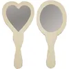 Image de 2 miroirs à main en bois à décorer Coeur et ovale 24 cm