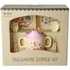 Image de Rice, Vaisselle + couverts pour enfants, - Melamine Baby Dinner Set - Fun Fair Print - Pink