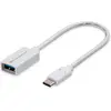 Image de MicroConnect USB3.1CAF02W 0.2m USB C USB A Blanc Câble USB (0.20 m, USB 3.2 Gen 1), Câble USB