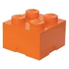 Image de Brique de rangement LEGO 4 plots, Boîte de rangement empilable, 5,7 l, orange