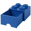 Image de Tiroir en brique LEGO 4 boutons, 1 tiroir, boîte de rangement empilable, 4.7 l , Bleu