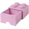 Image de LEGO pierre de rangement avec tiroir 4 plots 25 x 17 cm polypropylène rose