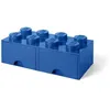 Image de LEGO pierre de rangement avec tiroirs 8 tenons 50 x 18 cm PP bleu