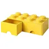 Image de Tiroir en brique LEGO 8 boutons, 2 tiroirs, boîte de rangement empilable, 9.4 l