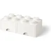 Image de LEGO pierre de rangement avec tiroirs 8 tenons 50 x 18 cm PP blanc