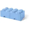 Image de LEGO pierre de rangement avec tiroirs 8 tenons 50 x 18 cm PP bleu clair