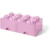 Image de LEGO pierre de rangement à tiroirs 8 tenons 50 x 18 cm PP rose