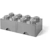Image de LEGO pierre de rangement avec tiroirs 8 tenons 50 x 18 cm PP gris clair