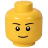 Image de LEGO boîte de rangement tête de garçon petit 16 x 18,5 cm polypropylène jaune