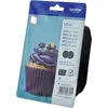 Image de Brother LC123BK - Pack de 2 - à rendement élevé - noir - original - Emballage coque avec alarme sonore / électromagnétique - cartouche d'encre - pour Brother DCP-J100, J105, J132, J152, J552, J752, MFC-J245, J470, J650, J6520, J6720, J6920