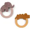 Image de Done by Deer, Anneau de dentition, Lot de 2 anneaux de dentition Deer Freunde moutarde/poudre (3 Mois)