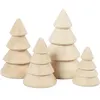 Image de Creotime arbre de Noël en bois 3,5/4,5/5,5/6,5 cm clair 4 pièces