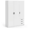 Image de Armoire VEGA - Décor Blanc mat - 3 portes + 3 tiroirs - L 147 x P 49,6 x H 200,4 cm - TVILUM