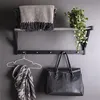 Image de Portemanteau mural 78x32x34 cm en acier et peuplier noir