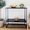 Image de Console double plateau 80x36x80 cm noir - IMALA