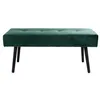 Image de Banc 100x35x44 cm en velours vert - LEEDY