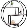 Image de Étagère design ronde 64x12x62 cm naturel et noir