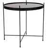 Image de Table basse ronde 48x48 cm en verre et acier noir