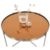 Image de Table basse en acier aspect laiton Ø 70 x 40 cm
