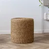 Image de Pouf rond 40x40 cm en fils de jute tissés naturel