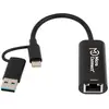 Image de MicroConnect USB-C / A vers RJ45 2,5G (USB-C), Adaptateur réseau, Noir
