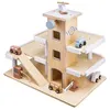 Image de Mamabrum Garage pour Voitures en Bois   Parking avec Piste d'Atterrissage 4 Voitures 1 Hélicoptère 1 Pompe à Essence & Accessoires