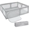 Image de Moby-System Parc Bébé Pliable 200 x 160 X 68, base antidérapante, grille de protection, matériau imperméable, sac transport, gris