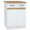 Image de Meuble bas de cuisine 60 cm 2 Portes Plan de travail Blanc brillant